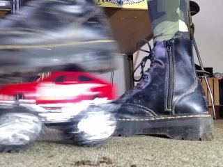 Toycar Crushing With Doc Martens Boots
