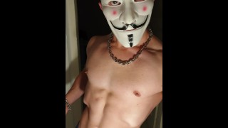 Cock Hot Young Muscle Stud Milking It Cumming Onlyfans Video Quattro4Fans Anonymous Mask 20Cm 8Inch