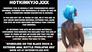 Outside Extreme Anal Bottle Prolapse Sex And Sparkling On The Black Rock