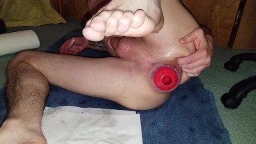 Tiny teen extreme anal, fisting large insertions gaping and prolapse of wrecked asshole