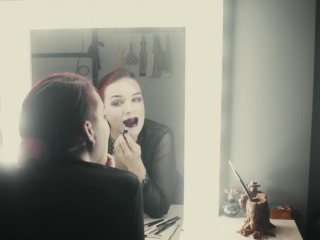 Putting On Make-Up And Masturbating In Front Of Mirror