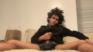 No Cumshot Hispanic Teen With Kinky Hair Masturbates And Touches Himself