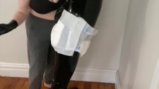 Mistress Spanking My Latex Sub And Spanking Him Again While Wearing A Diaper
