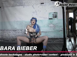 Screen Capture of Video Titled: 397-Backstage Photoshoot Barbara Bieber - Cosplay