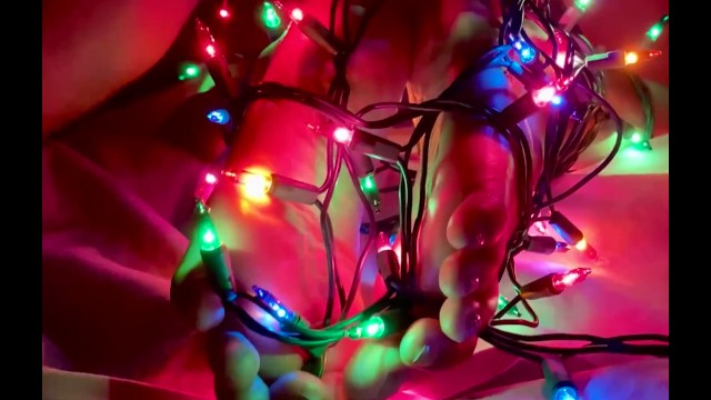 640px x 360px - Black Girl has Feet Tied up in Christmas Lights while getting Fuck -  Pornhub.com