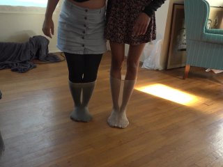 Double Stuffing Nylon Socks Hopping With Erotic Goddess Asl