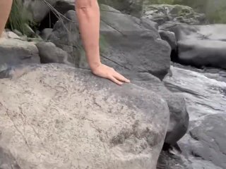 Risky Nude River Piss - People Wandering AroundDuring