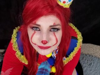 Tiny Teen Clown Takes Huge Creampie By Large Bad Dragon Toy - Full Video