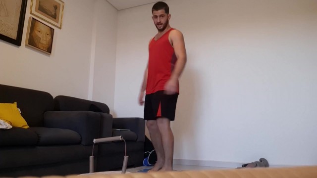 Gary's workout makes him horny - wor