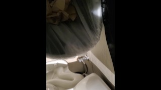 Pee Pissing In Garbage In A Shaky Manner