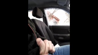 I caress my dick in the car, a passerby noticed me