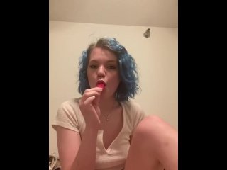 Small Teen Licks Popsicle Seductively