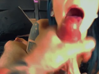 HOT TATTOOED WHITE GIRL DRAINS CUM FROM CURVED COCK AND_SHOWS OFFHER FEET (OFFICIAL TEASER)
