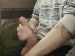 Waiting For Friend To Catch Me, Cum In From Of Friend