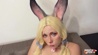 Guy Fucks Big Ass Bunny To Orgasm Petplay With Huge Dildo