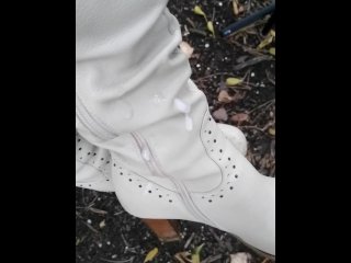 He Followed Me in the Street and I Let Him Cum on_My BootsIn Public Park and Filmed Cumshot