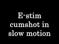 E-stim cumshot in slow motion