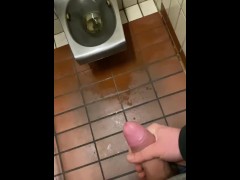 public jerking with big dick and massive cumshot