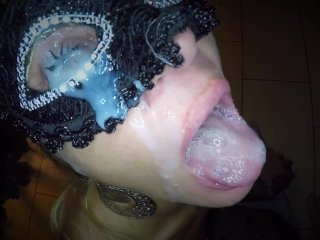 Dutch Girl With Needle Pierced Tits Sucks Cock And Gets His Cum In Her Eye