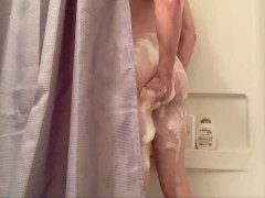 Horny College Athlete Strips And Takes Soapy Shower