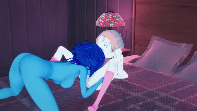 Lapis and Pearl fucking upstairs, licking pussy and tribbing - Steven Universe Hentai.