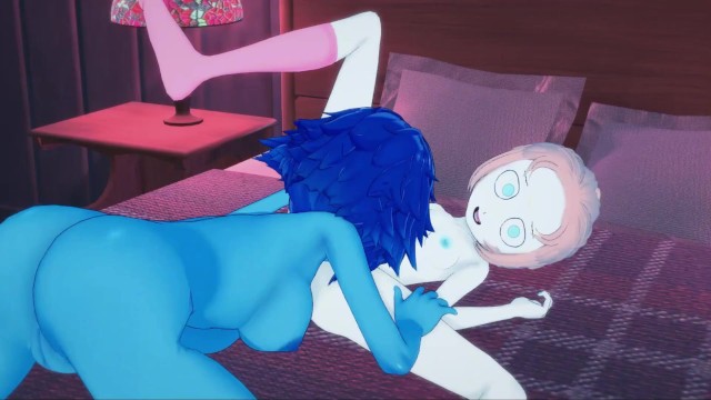 Lapis and Pearl fucking upstairs, licking pussy and tribbing - Steven Universe Hentai.