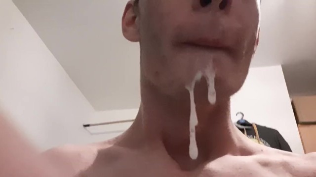 Gay Cum On Face Porn - Swallowing and spitting out my cum after I gave my face a facial | Porn Tube