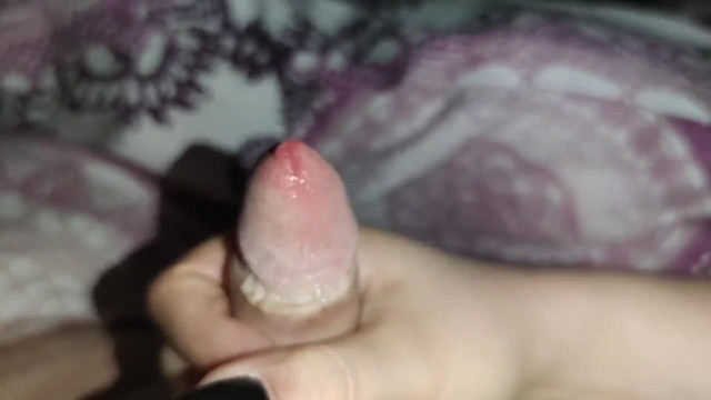 I scratch his full balls with my black nails and jerk his cock until he cums *Trailer* 1