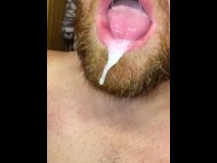 Compilation of short clips followed by a Cumshot poured into my mouth & dripped out slowly.