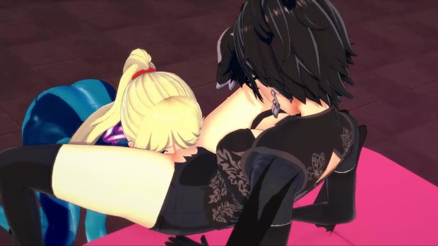 Bayonetta and Samus lesbian fuck - Super Smash Bros Hentai.