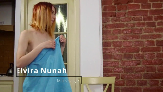 Redhead big tits virgin teen Elvira Nunah massaged