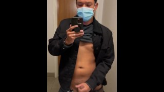 Gay Asian Jerks And Cums At Work On Christmas Morning