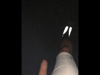Walking In The Middle Of German Highway With My Cock Out ** Cock Ring On **