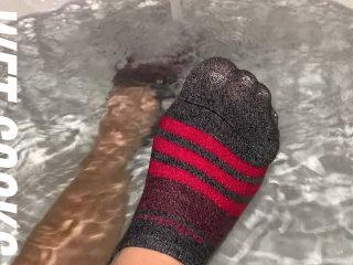 Wet Sock Fetish In Athletic Ankle Socks