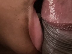 Vibrator Orgasm While Giving Slow Close-Up Just The Head Edging Blowjob