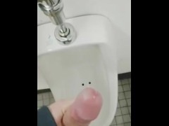 Cockdevotee Jerk Off In Public Urinal