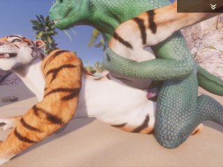 Wild Life / Scaly Furry Porn Tiger With_Dragon