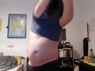 fatty tries old tight t shirts again