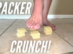 Food Crush Fetish Barefoot Feet Crushing Crackers
