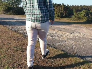 ⭐ 2nd White Jeans Rewetting Compilation!8 Days of Pee_Stained Jeans! )