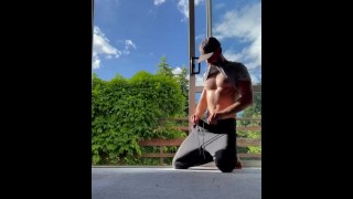 Caught Cumming In The Garden With My Housemates