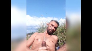 Cumshot CUMSHOT AND PISS OUTDOOR Jerkin'