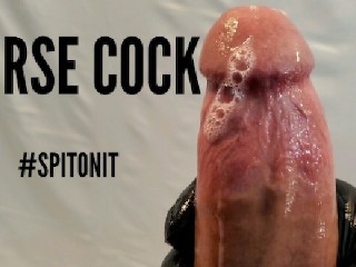 Spit on it cock jacking off in slow...