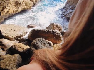 IBIZA CAVE FUCK - Hottest Amateur Couple TanlineJourney Gets Wet & Naughty by the_Ocean