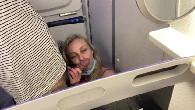 640px x 360px - On the Airplane,i Follow my Husband on the Toilet to get Fuck & he Cum in  my Mouth before take Off! - Pornhub.com