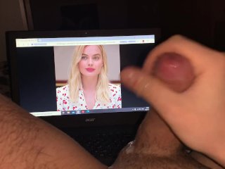 Masturbation On Margot Robbie Face And Get Cum