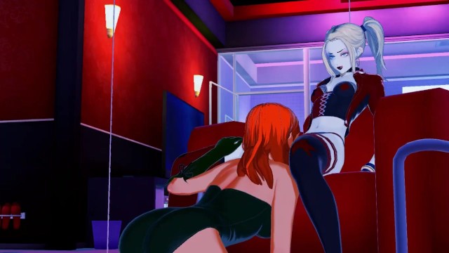 Harley Quinn tribs with Poison Ivy, eats her pussy - DC Comics Lesbian Hentai.