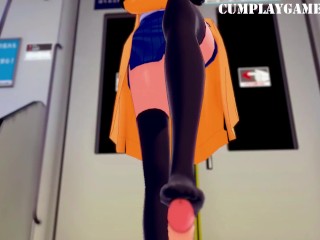 Stepmom's Beautiful Friend Part_4 Femdom_Mistress Footjob on Empty Train