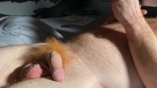 While Watching Porn I'm Watching Cum Grow On My Hairy Body