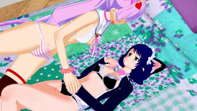 Cat girls Rosia and Cyan lesbian sex - Show by Rock Hentai.